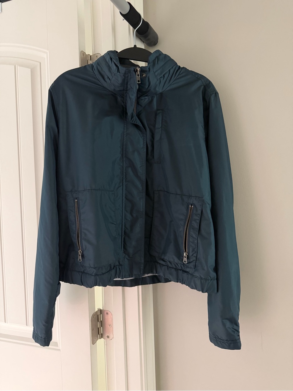 Lightweight navy Hooded Windbreaker Jacket - Women's